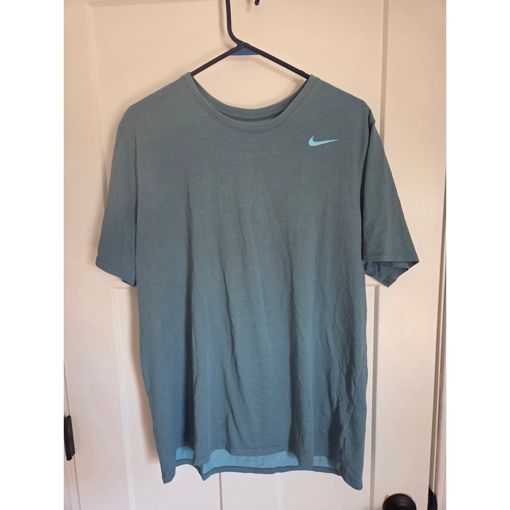 Nike Dri-FIT Athletic Cut T-Shirt Mens XL Teal Blue Heather Short Sleeve Swoosh
